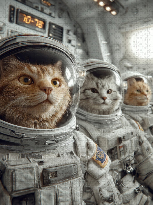 Drei Katzen als Astronauten auf Mission im Weltall - CALVENDO Foto-Puzzle'