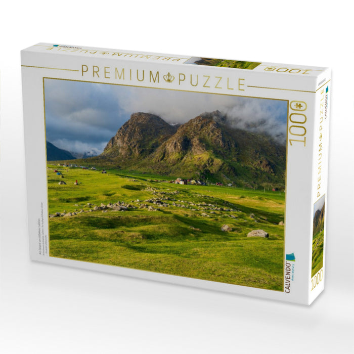 Am Strand von Uttakleiv, Lofoten - CALVENDO Foto-Puzzle'