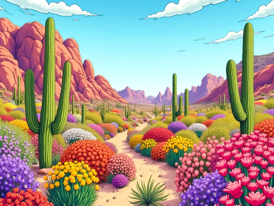 Super Bloom in der kalifornischen Wüste - CALVENDO Foto-Puzzle'