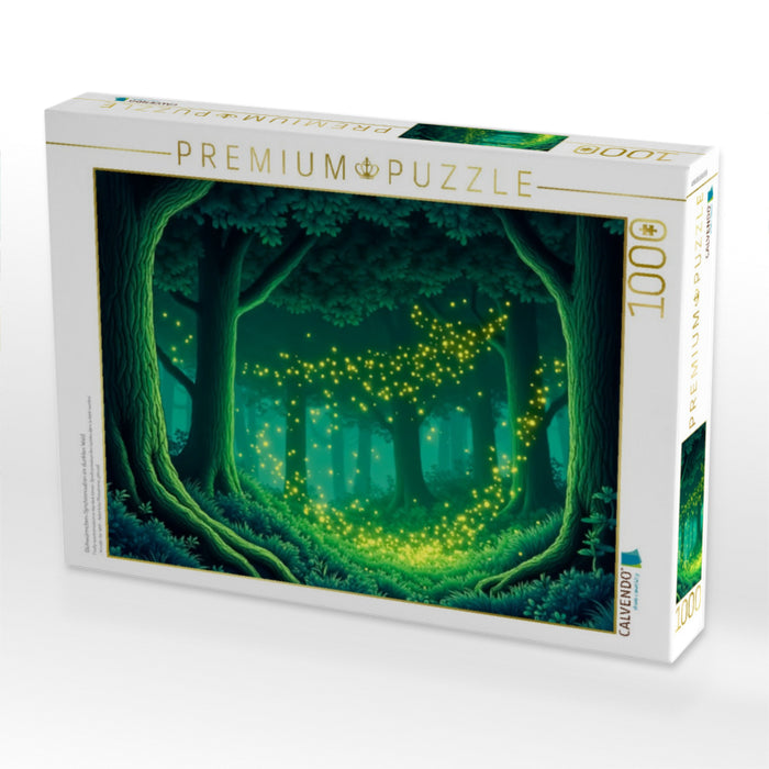 Glühwürmchen-Synchronisation im dunklen Wald - CALVENDO Foto-Puzzle'