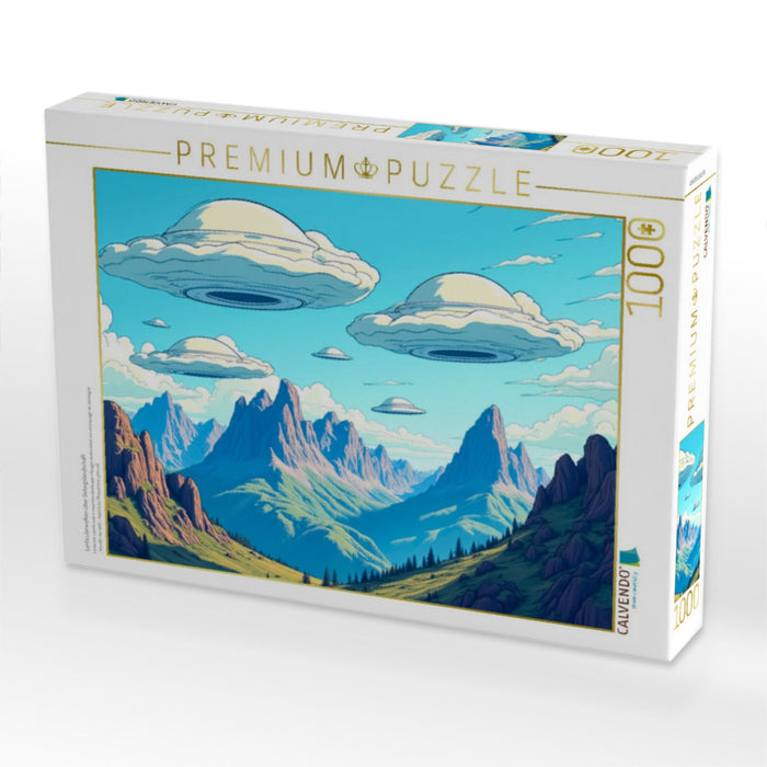 Lenticularwolken über Gebirgslandschaft - CALVENDO Foto-Puzzle'