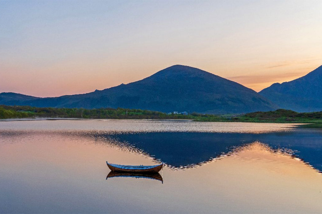 Premium Textil-Leinwand Mitternachtlicht auf den Lofoten