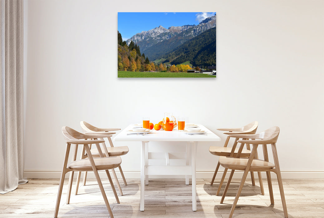 Premium Textil-Leinwand Herbst im Stubaital bei Milders