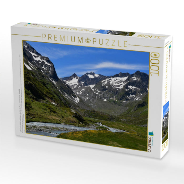 Schöne Landschaft mit Bergen oberhalb der Franz-Senn-Hütte im Stubaital - CALVENDO Foto-Puzzle'