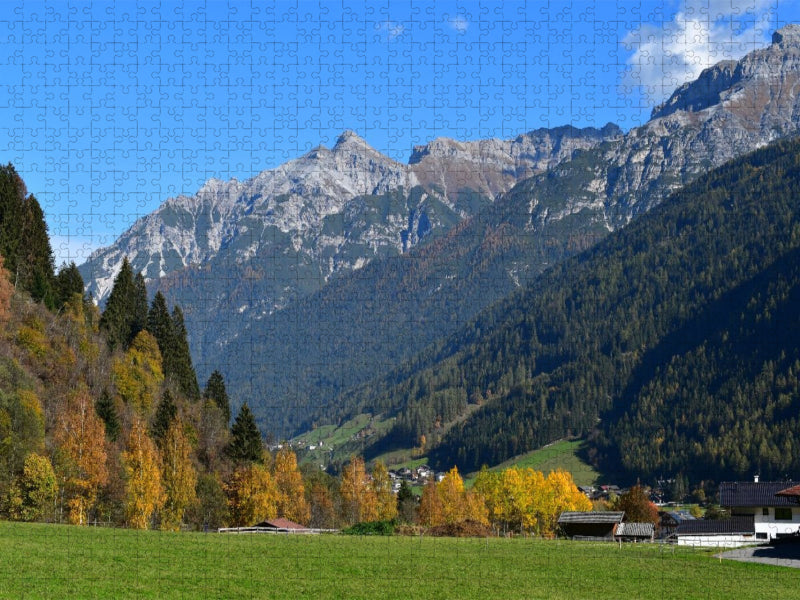 Herbst im Stubaital bei Milders - CALVENDO Foto-Puzzle'