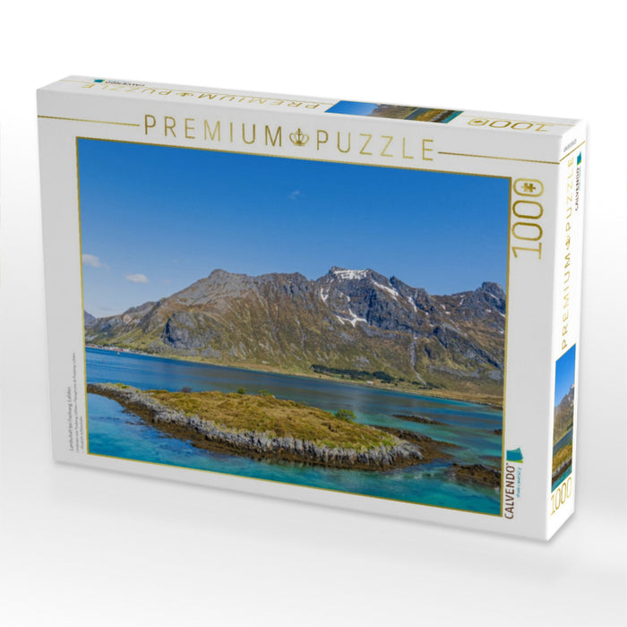 Landschaft bei Fredvang, Lofoten - CALVENDO Foto-Puzzle'
