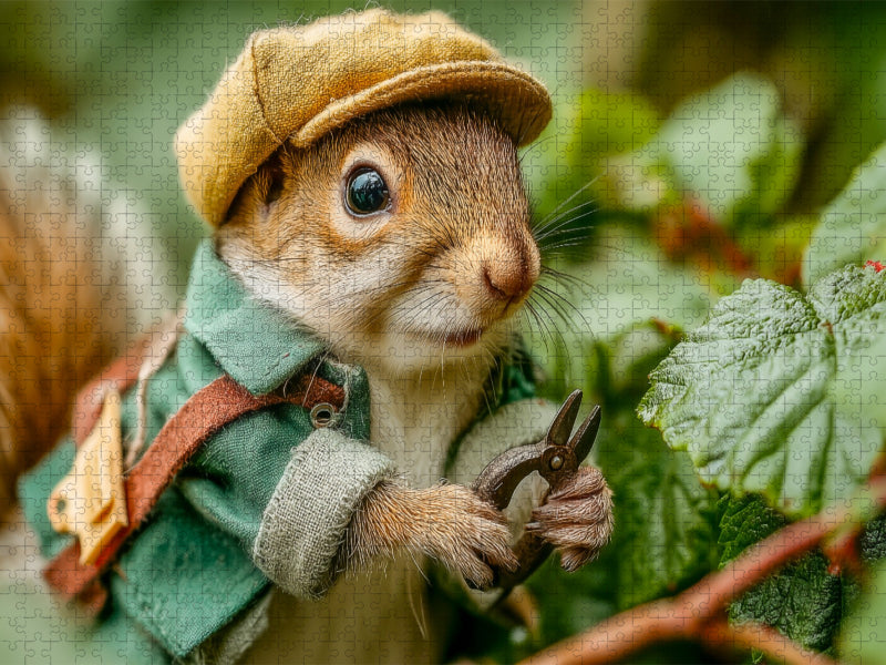 Eichhörnchen als Gärtner im Grünen - CALVENDO Foto-Puzzle'