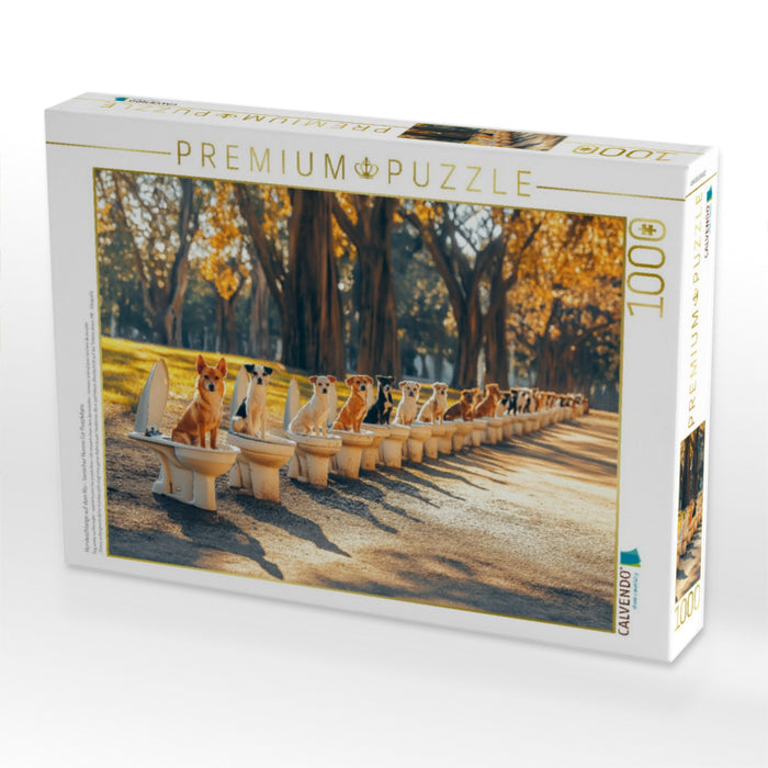 Hundeschlange auf dem Klo - tierischer Humor für Puzzlefans - CALVENDO Foto-Puzzle'
