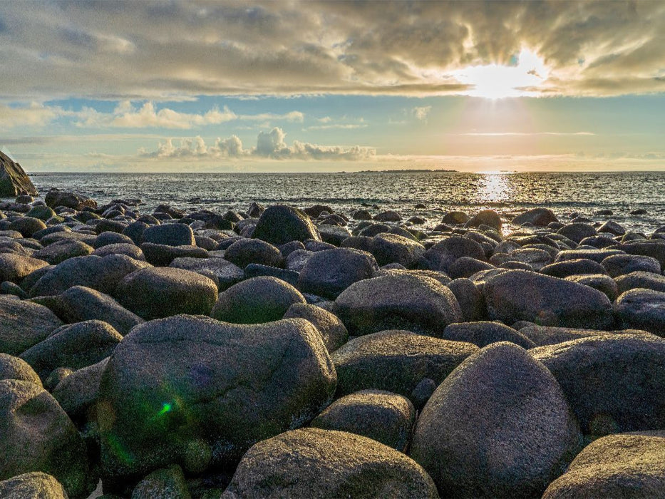 Uttakleiv Strand am Abend, Lofoten - CALVENDO Foto-Puzzle'