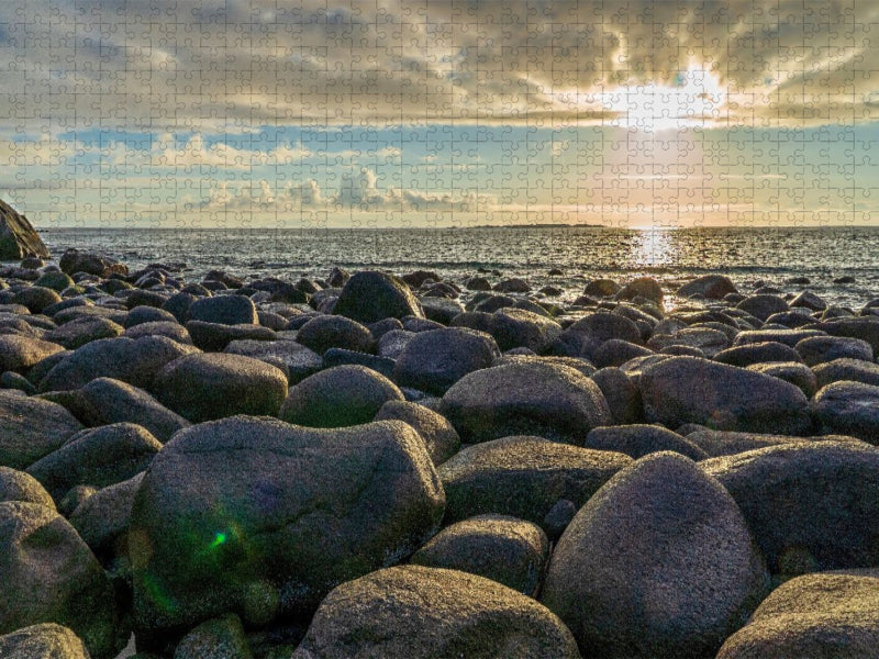 Uttakleiv Strand am Abend, Lofoten - CALVENDO Foto-Puzzle'