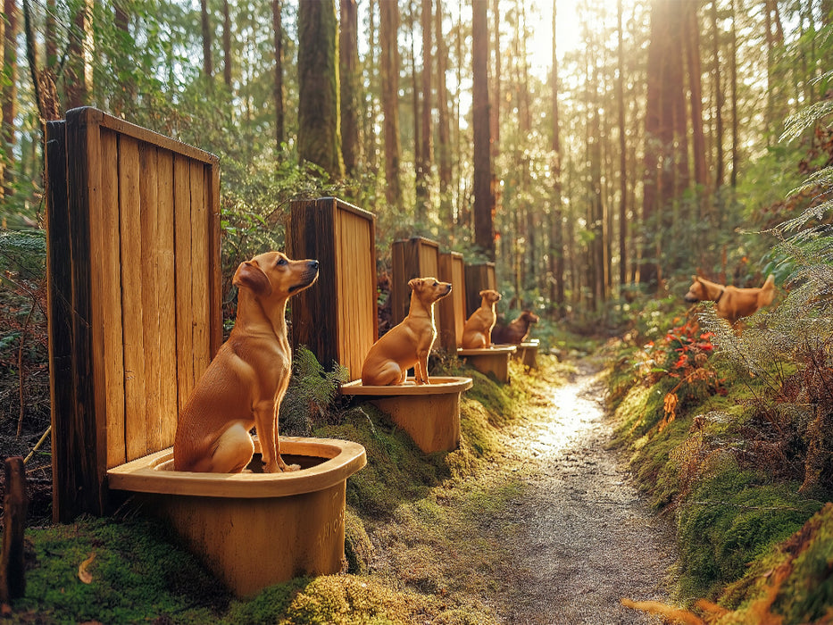 Kackende Hunde im Wald - Das lustigste Toiletten-Puzzle der Welt - CALVENDO Foto-Puzzle'