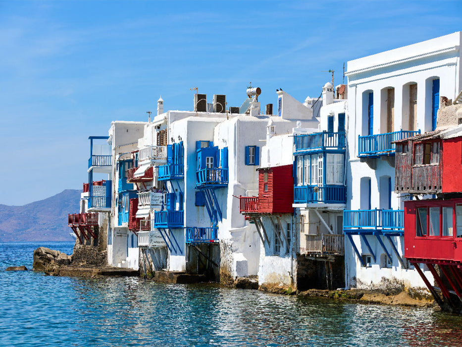 Little Venice auf Mykonos - Farbenfrohe Balkone am Meer - CALVENDO Foto-Puzzle'