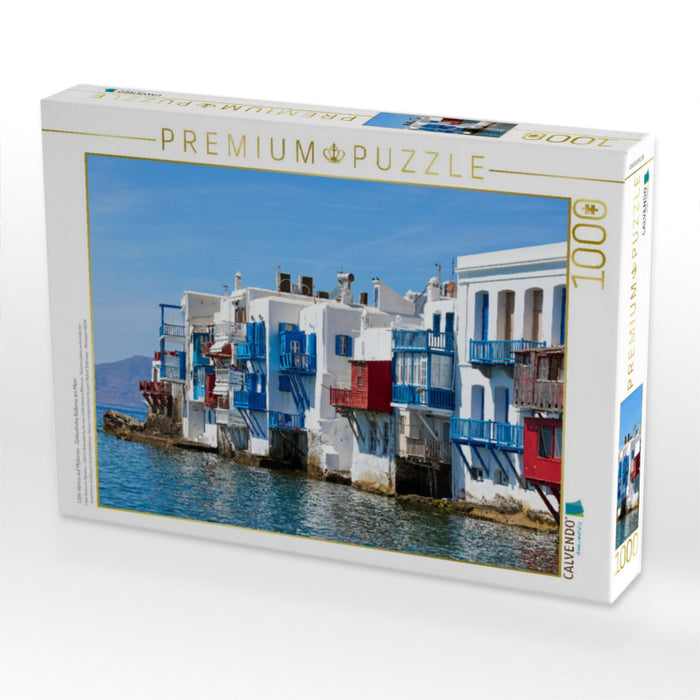 Little Venice auf Mykonos - Farbenfrohe Balkone am Meer - CALVENDO Foto-Puzzle'
