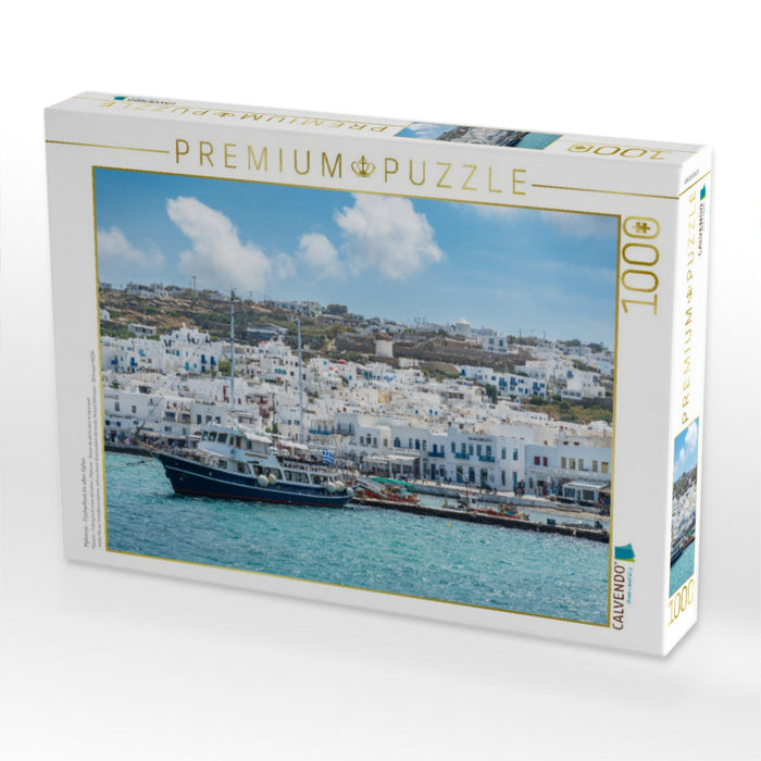 Mykonos - Fischerboot im alten Hafen - CALVENDO Foto-Puzzle'