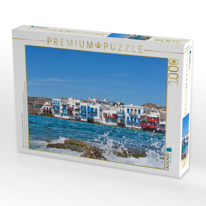 Mykonos - Little Venice mit bunten Balkonen am Meer - CALVENDO Foto-Puzzle'