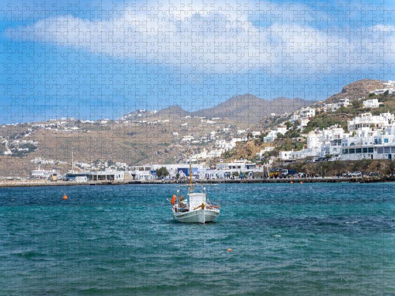 Mykonos - Der alte Hafen auf der griechischen Insel - CALVENDO Foto-Puzzle'