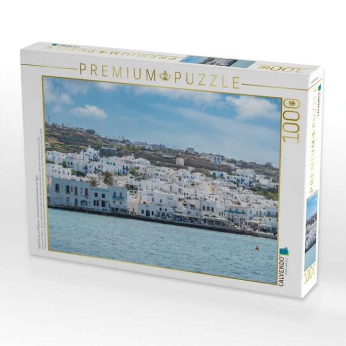 Weiße Häuser auf Mykonos - Griechenlands Küstenidylle in der Ägäis - CALVENDO Foto-Puzzle'