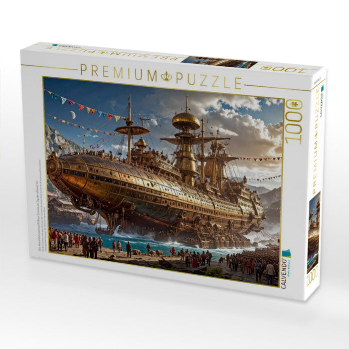 Das Kreuzfahrtsraumschiff Brass Sunrise am Tag der offenen Tür - CALVENDO Foto-Puzzle'