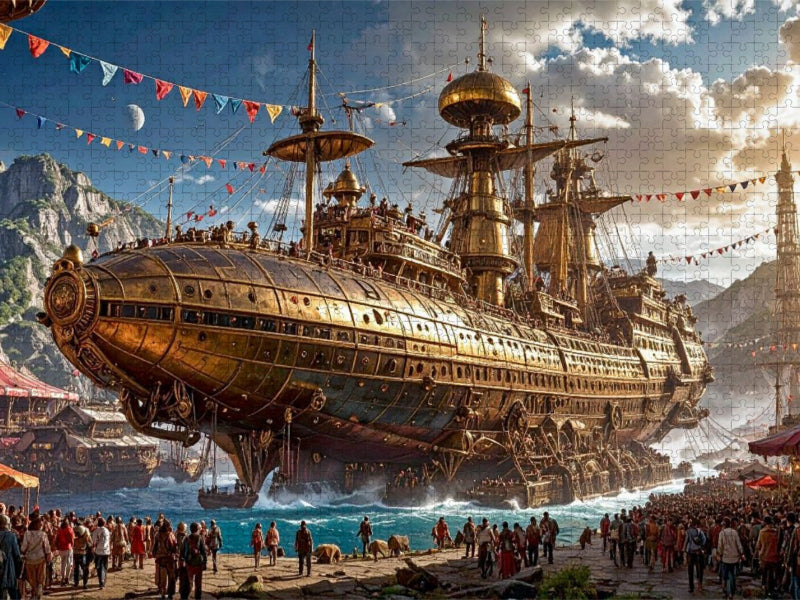 Das Kreuzfahrtsraumschiff Brass Sunrise am Tag der offenen Tür - CALVENDO Foto-Puzzle'