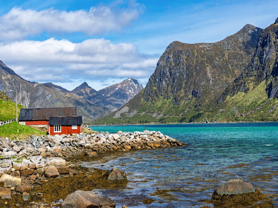 Fjord auf den Lofoten - CALVENDO Foto-Puzzle'