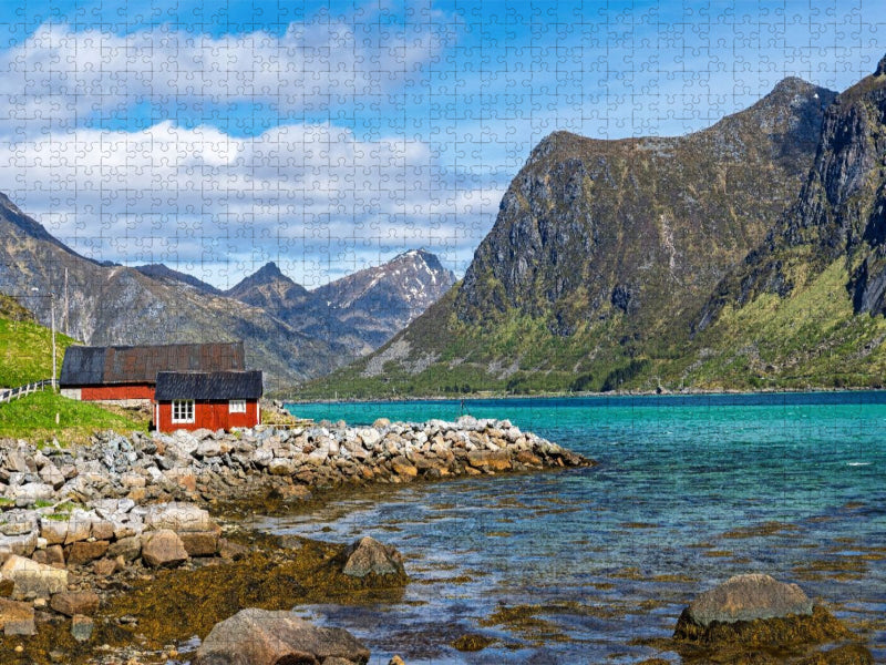 Fjord auf den Lofoten - CALVENDO Foto-Puzzle'