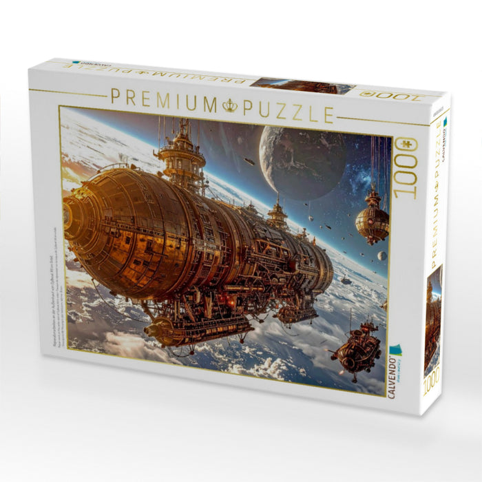 Reparaturarbeiten an der Außenhaut von Cylboat XII im Orbit - CALVENDO Foto-Puzzle'