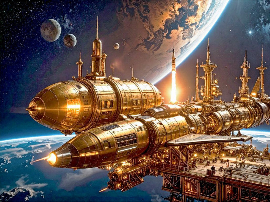 Andockmanöver von Flashcube III und Brassliner II an eine Raumstation - CALVENDO Foto-Puzzle'