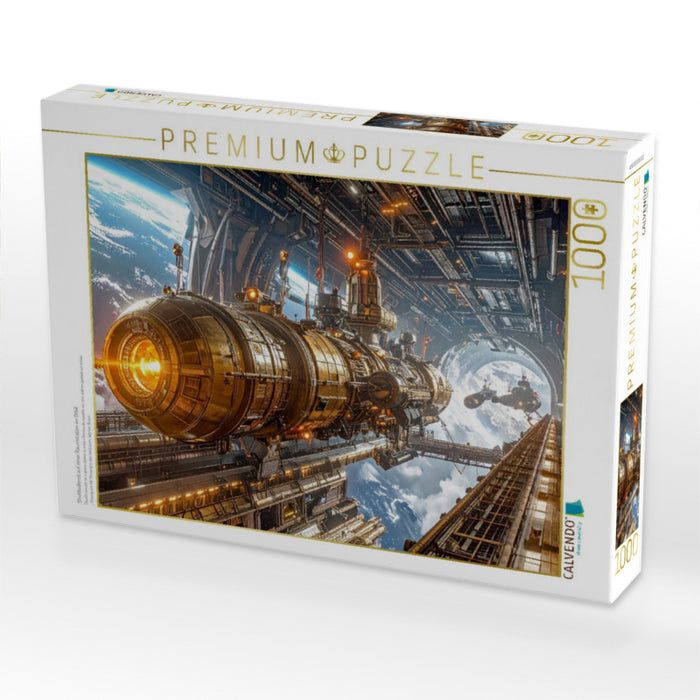 Shuttledienst auf einer Raumstation im Orbit - CALVENDO Foto-Puzzle'
