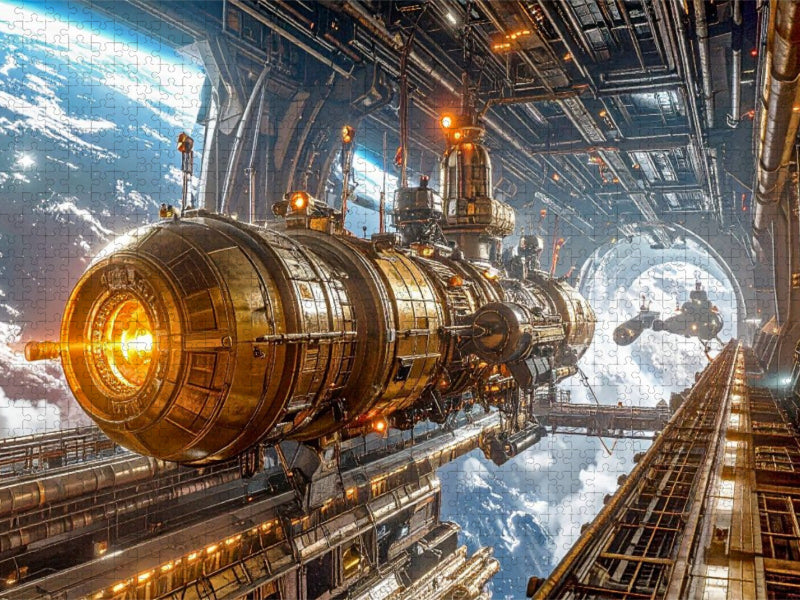 Shuttledienst auf einer Raumstation im Orbit - CALVENDO Foto-Puzzle'