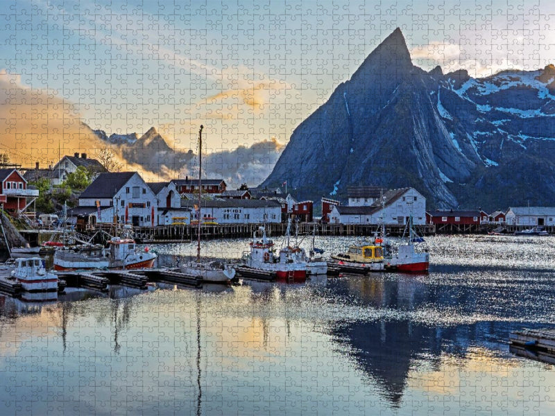 Hafen von Sakrisøy, Lofoten - CALVENDO Foto-Puzzle'