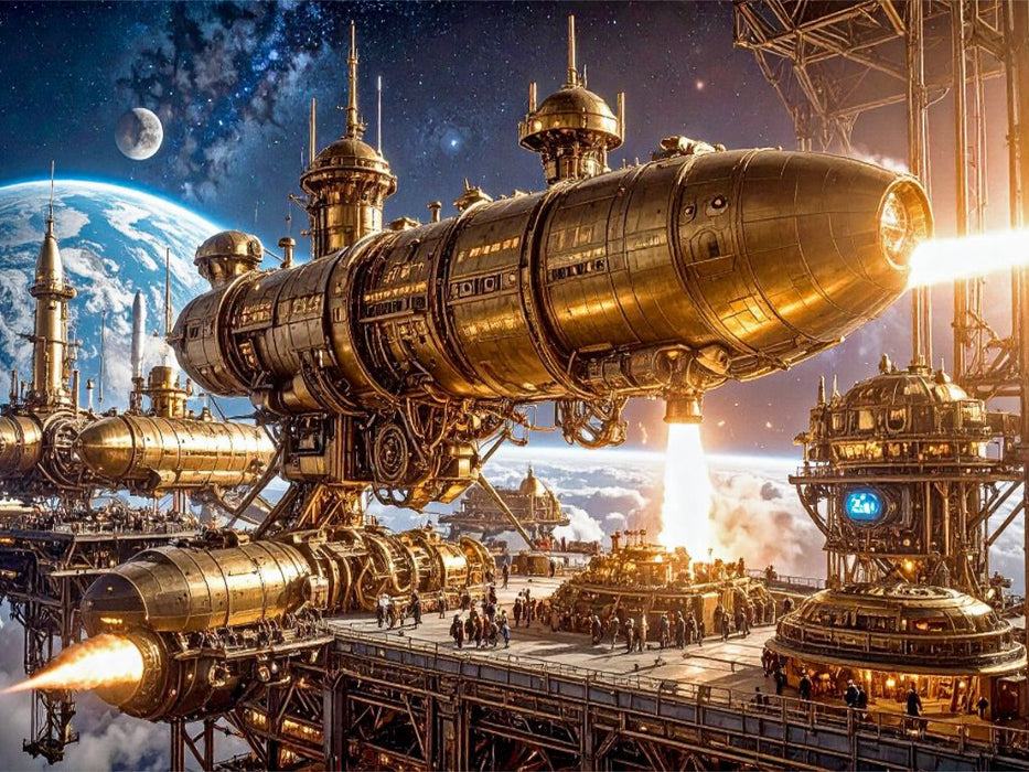 Treibstoffaufnahme auf einer Service-Raumstation - CALVENDO Foto-Puzzle'