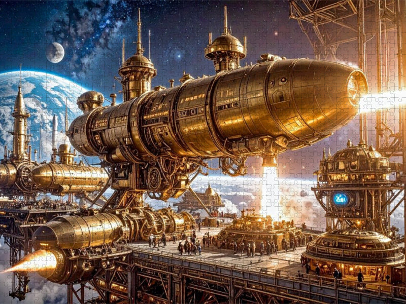 Treibstoffaufnahme auf einer Service-Raumstation - CALVENDO Foto-Puzzle'