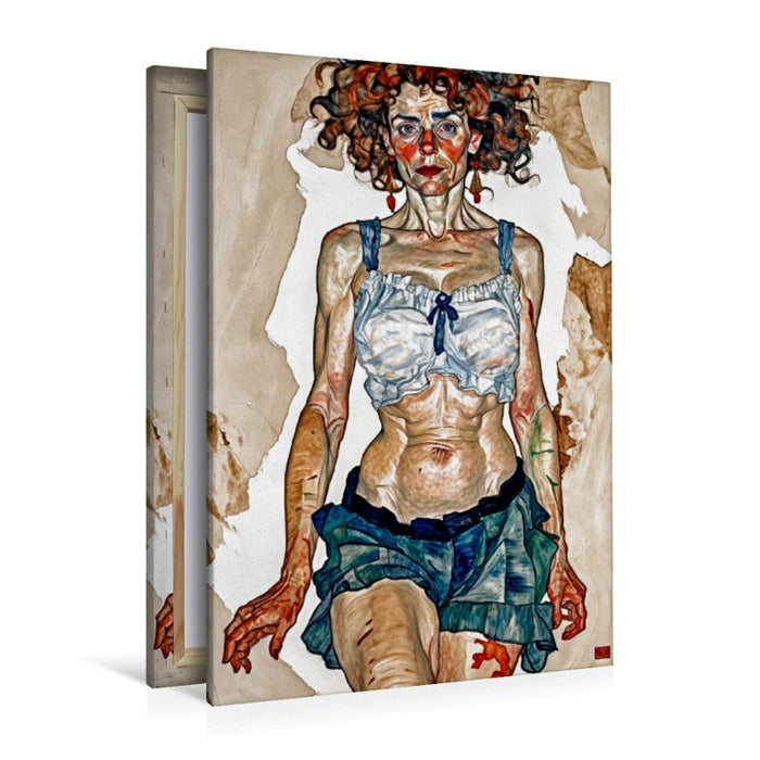 Premium Textil-Leinwand Concha im Stil von Egon Schiele