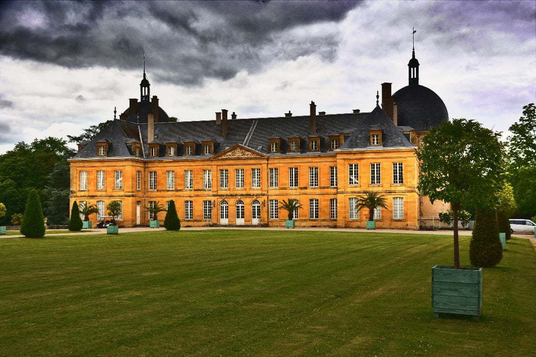 Premium Textil-Leinwand Château de Digoine in Burgund – Klassisches französisches Schloss