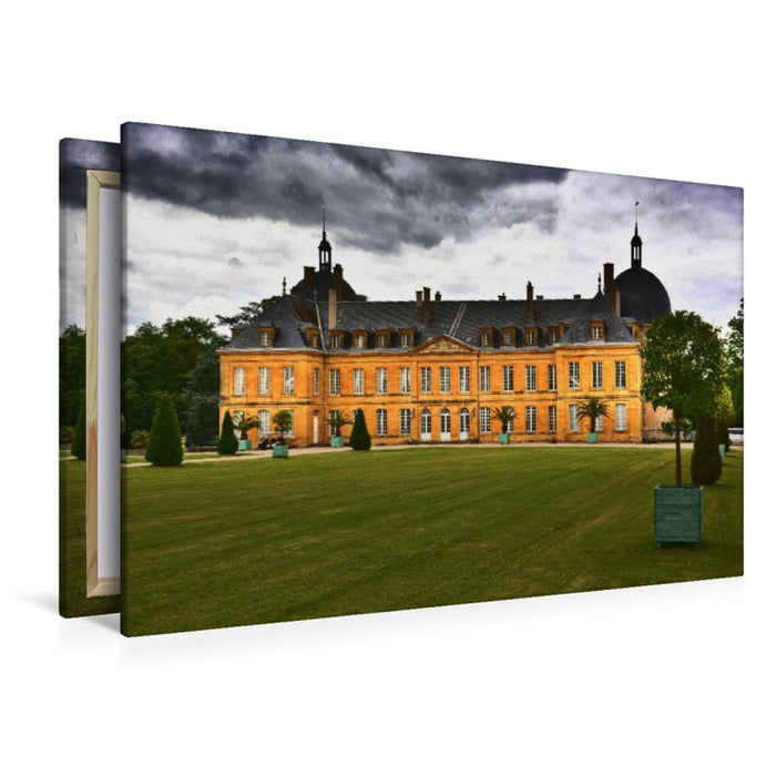 Premium Textil-Leinwand Château de Digoine in Burgund – Klassisches französisches Schloss