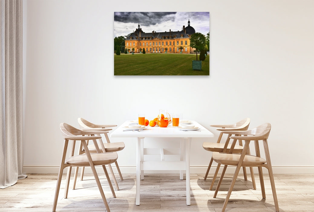 Premium Textil-Leinwand Château de Digoine in Burgund – Klassisches französisches Schloss