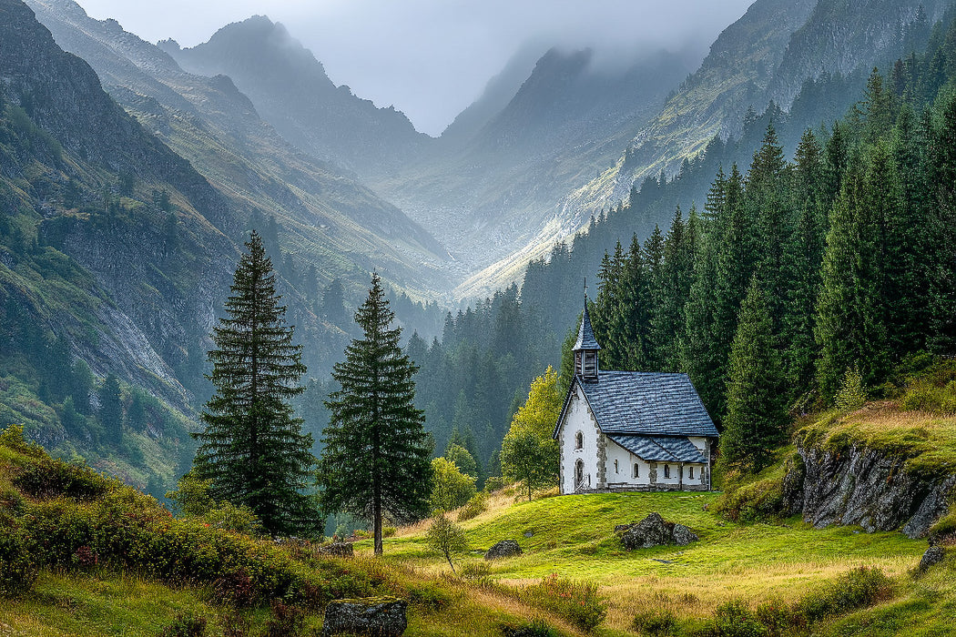 Premium Textil-Leinwand Meine Hilfe kommt vom Herrn, der Himmel und Erde gemacht hat. (Psalm 121,2)