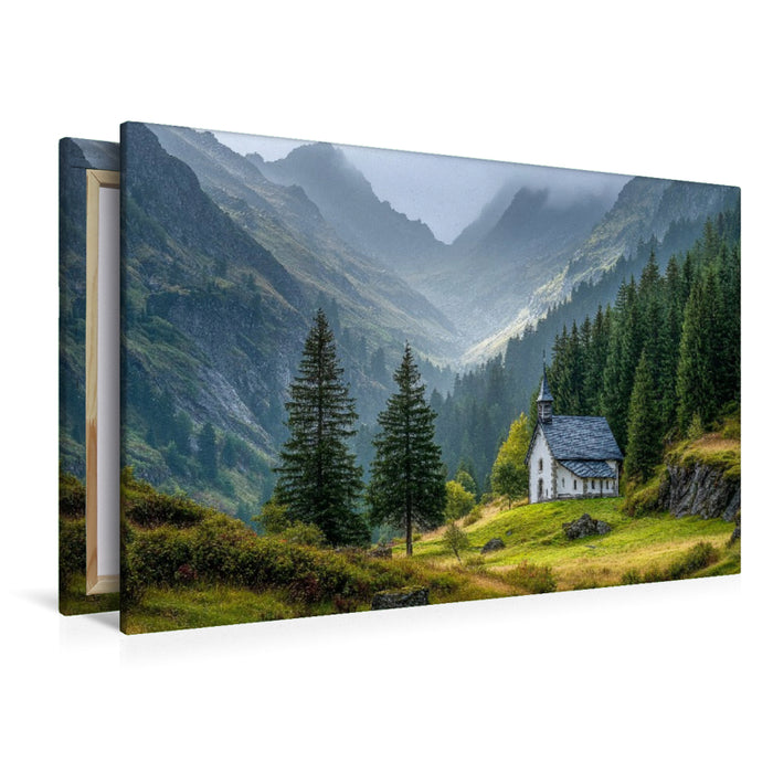 Premium Textil-Leinwand Meine Hilfe kommt vom Herrn, der Himmel und Erde gemacht hat. (Psalm 121,2)