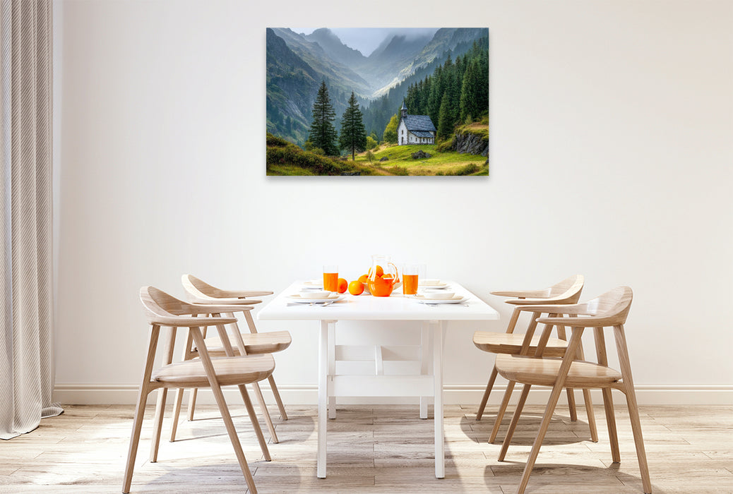 Premium Textil-Leinwand Meine Hilfe kommt vom Herrn, der Himmel und Erde gemacht hat. (Psalm 121,2)