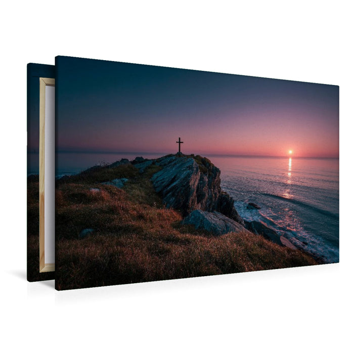 Premium Textil-Leinwand Selig sind, die Frieden stiften; denn sie werden Gottes Kinder heissen. (Matthaeus 5,9)