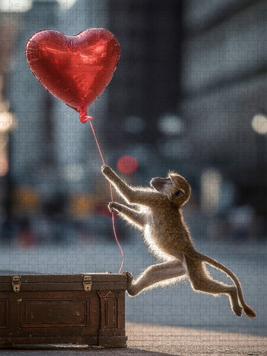 Ballon-Dieb als Geschenk zu Valentinstag - CALVENDO Foto-Puzzle'