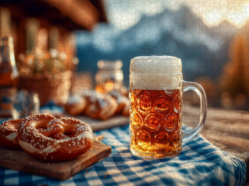 Bier mit Brezn - Männer-Mai wie er sein soll - CALVENDO Foto-Puzzle'