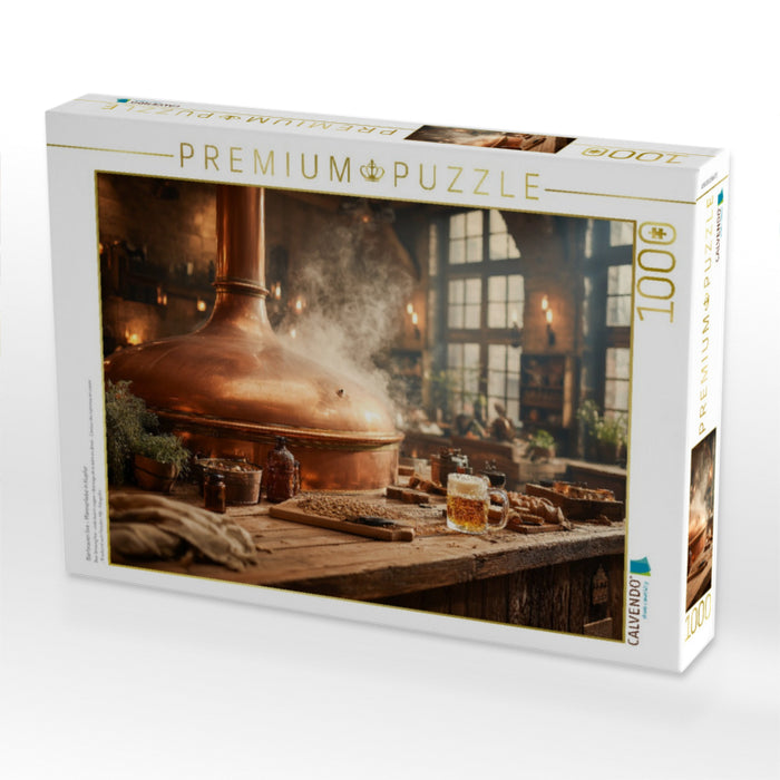 Bierbrauen live - Männerliebe in Kupfer - CALVENDO Foto-Puzzle'