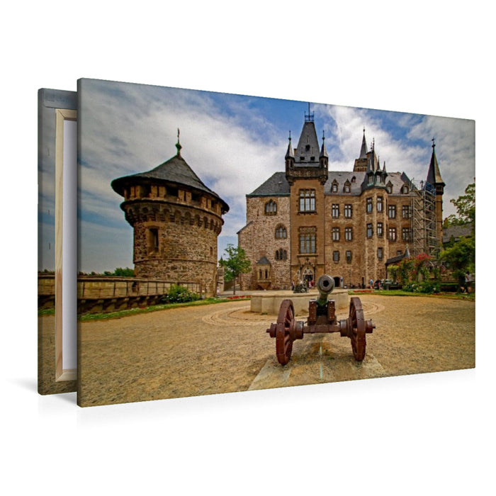 Premium Textil-Leinwand Schlossplatz mit Kanone