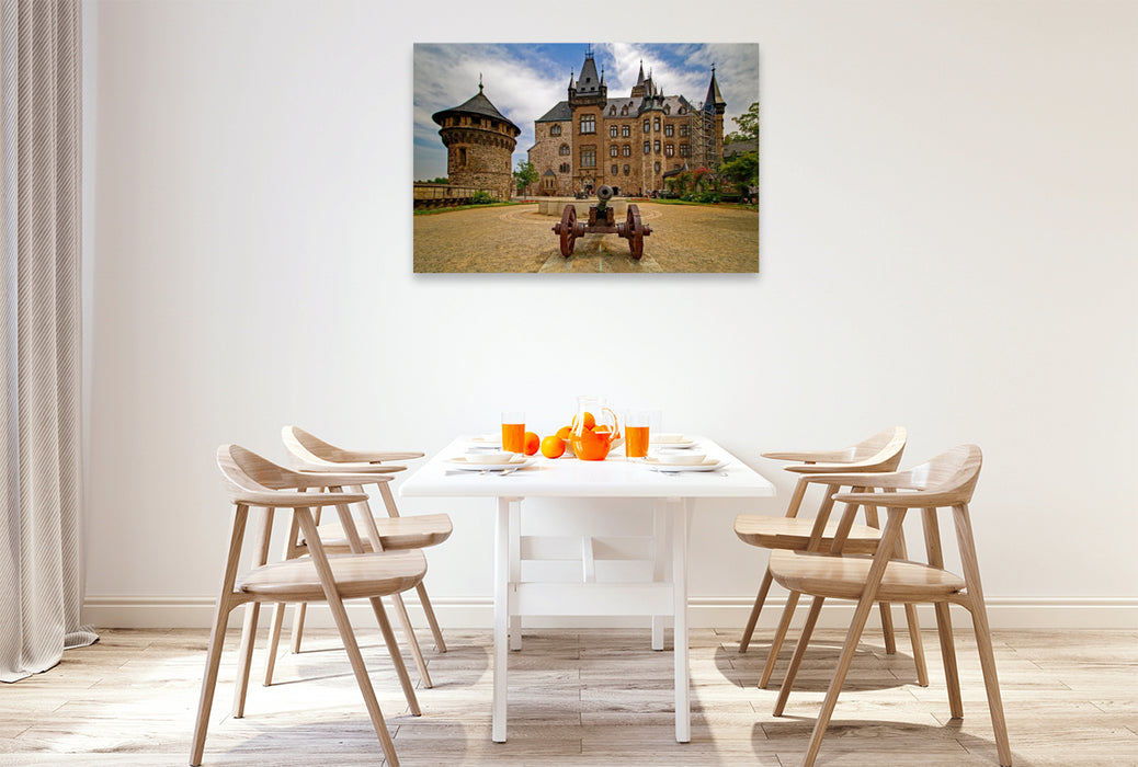 Premium Textil-Leinwand Schlossplatz mit Kanone