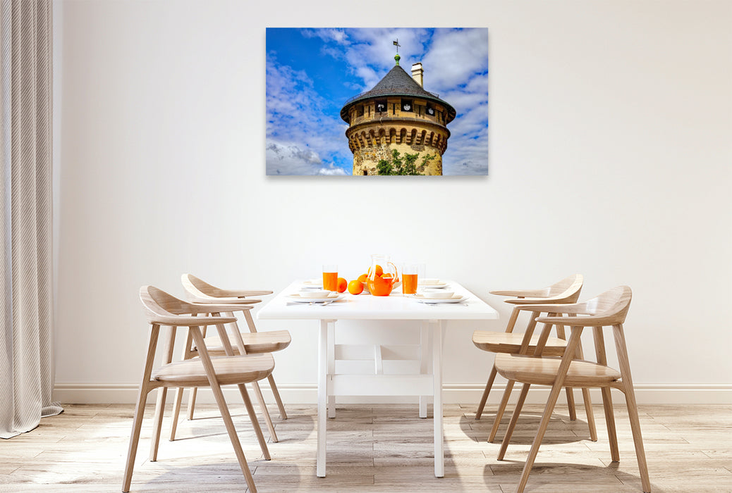 Premium Textil-Leinwand Der Wachturm an der Schlossterasse