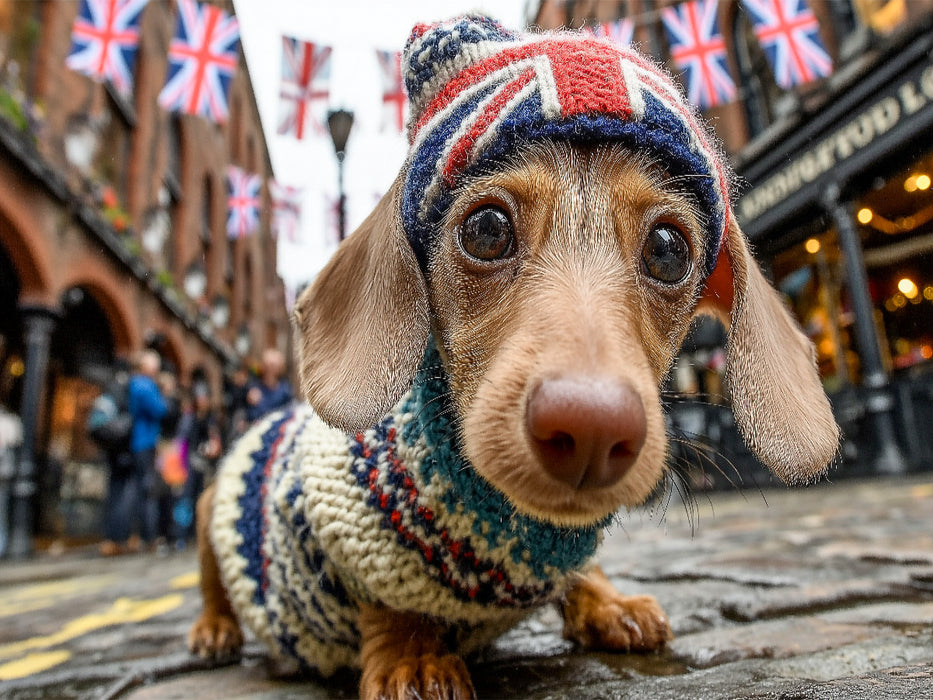 Süßer Dackel in London - witziges Hundepuzzle für Fans von Großbritannien - CALVENDO Foto-Puzzle'