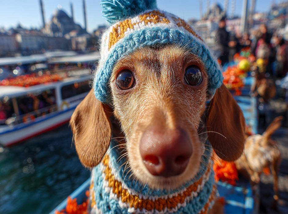 Ein neugieriger Dackel erkundet Istanbul - das perfekte Hundepuzzle für alle, die Dackel lieben. - CALVENDO Foto-Puzzle'