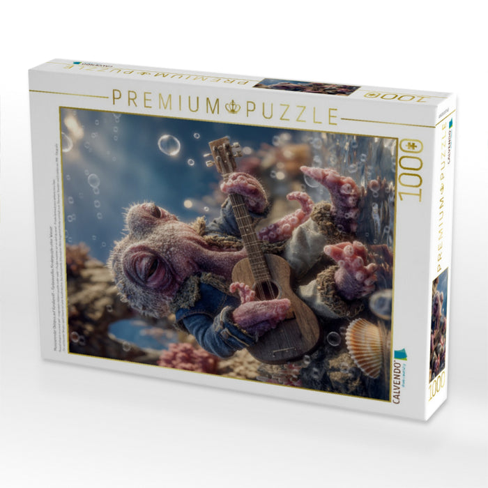 Musizierender Oktopus auf Korallenriff - Fantasievolles Kinderpuzzle unter Wasser - CALVENDO Foto-Puzzle'