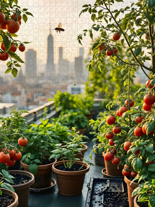 Tomatenzeit über den Dächern - CALVENDO Foto-Puzzle'